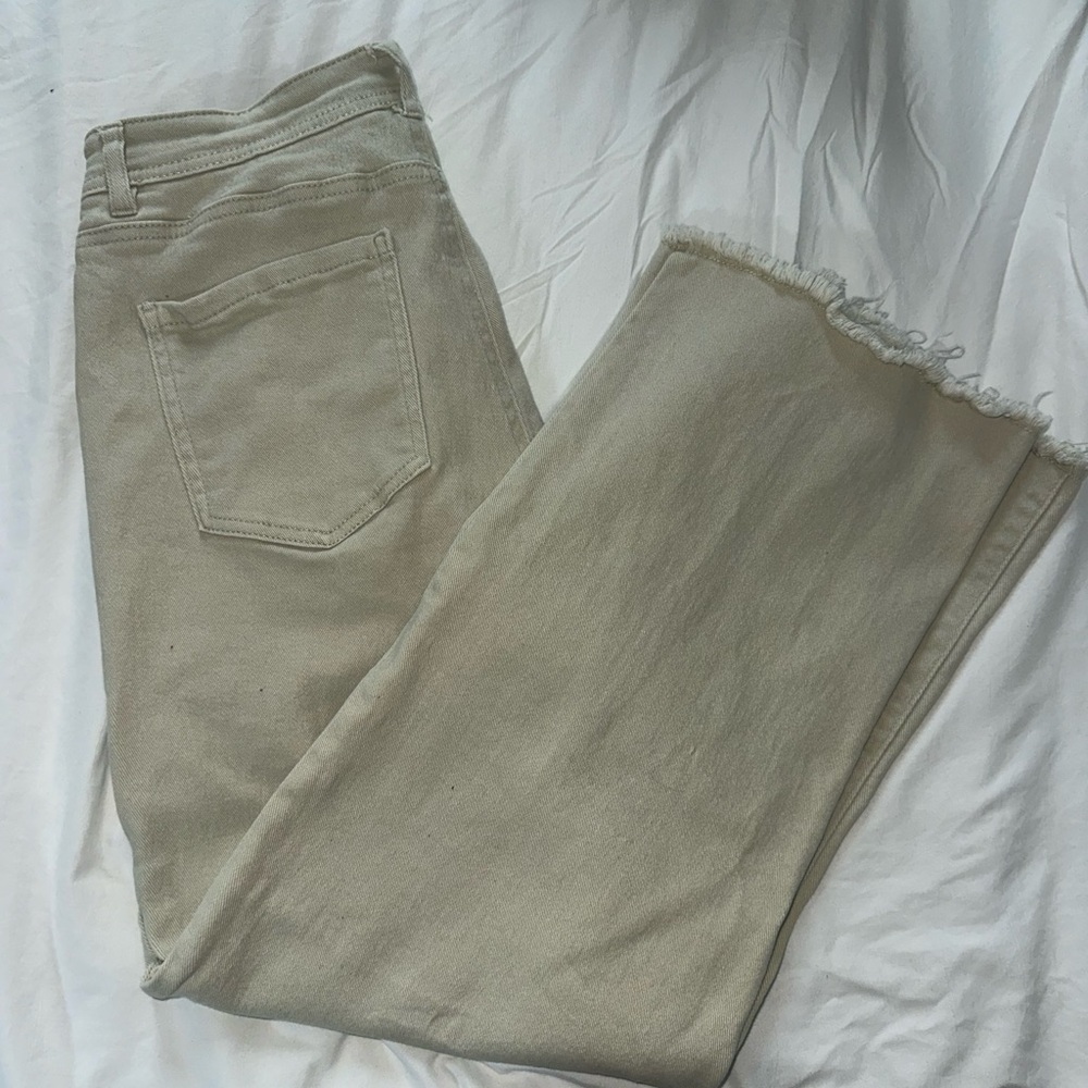 Forever 21 High-Rise Wide-Leg Khaki Jeans